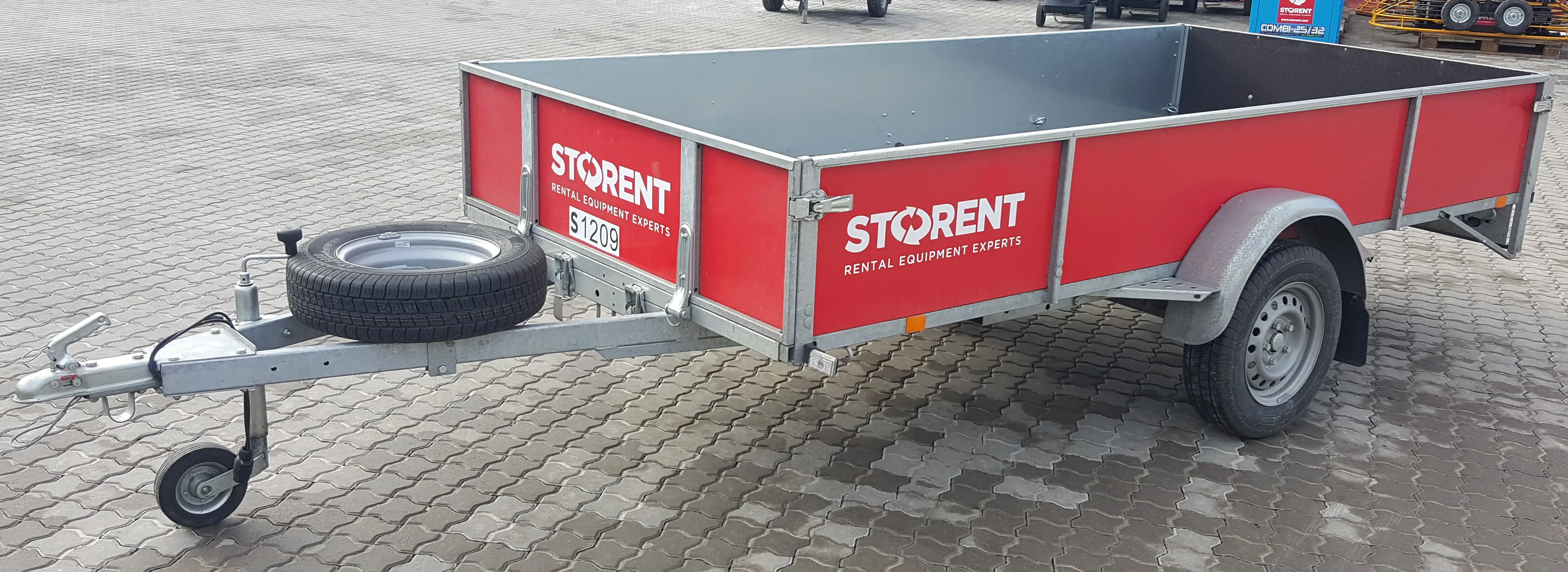 Single axle trailer, open deck
